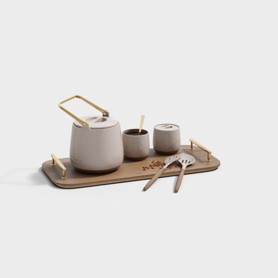 Stylish Tea Set 3D model for Contemporary Designs