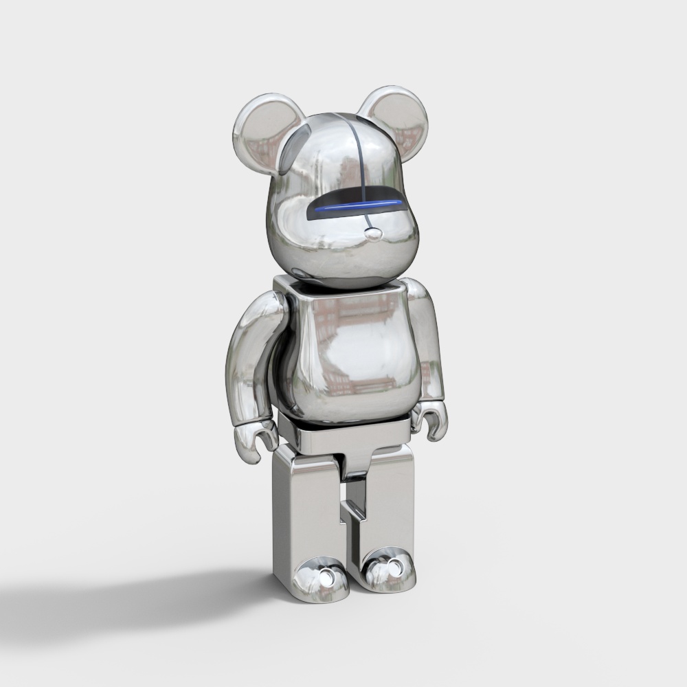 Stylish Low-Poly Bear Robot 3D model for Creative Use