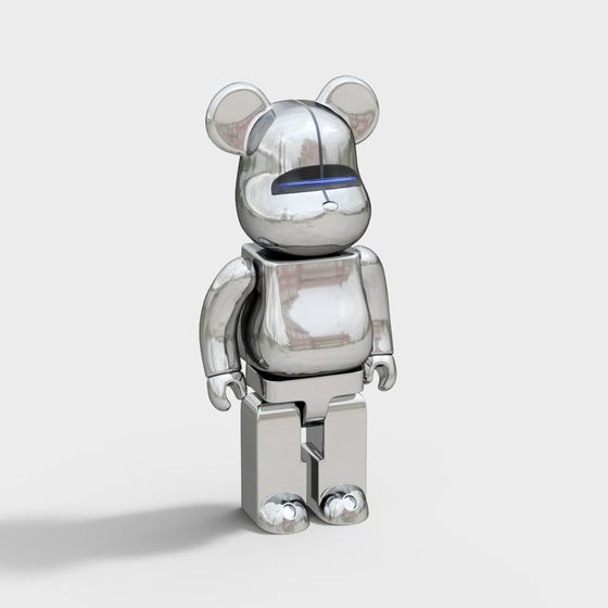 Futuristic Low-Poly Bear Robot 3D model