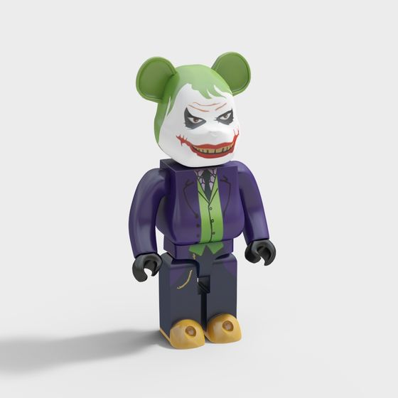 Charming Clown Bear Low Polygon 3D model