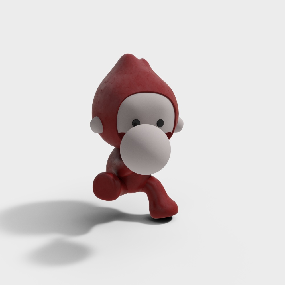 Charming Red Puff 3D model