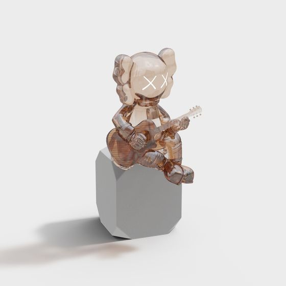 Guitar Bear Low Poly 3D model