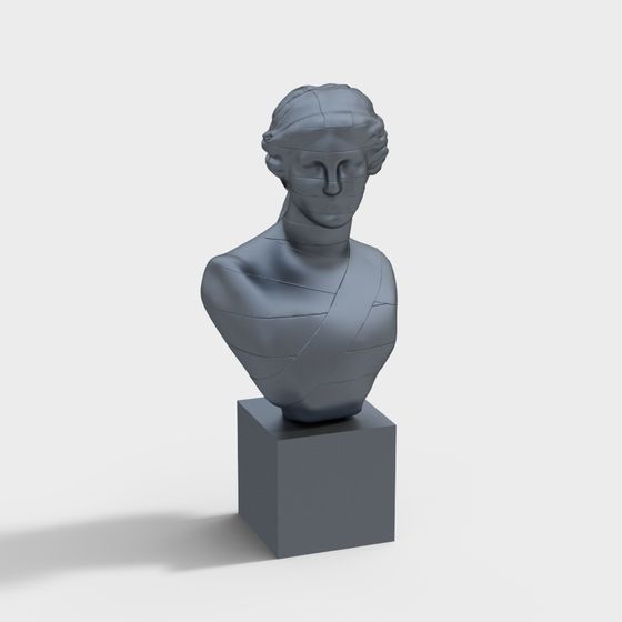 Classical Goddess Low-Poly 3D Model