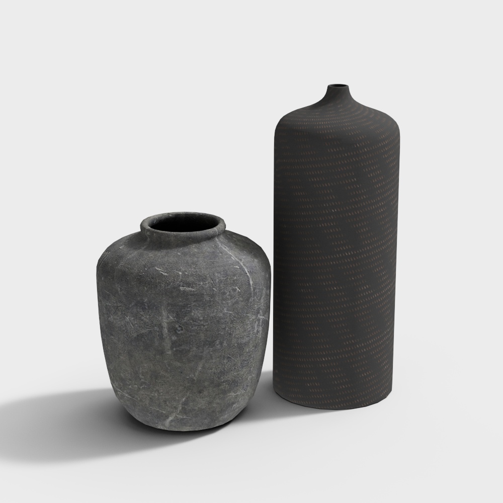 Urban Vases 3D Model – Low-Poly Decorative Set