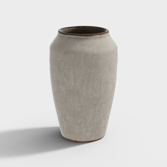 Elegant Low-Poly Ceramic Vase 3D Model