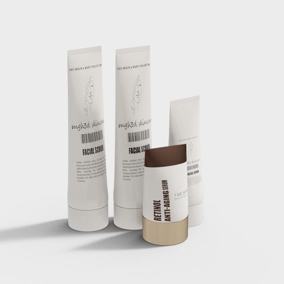 Elegant Facial Care Set 3D model for Designers