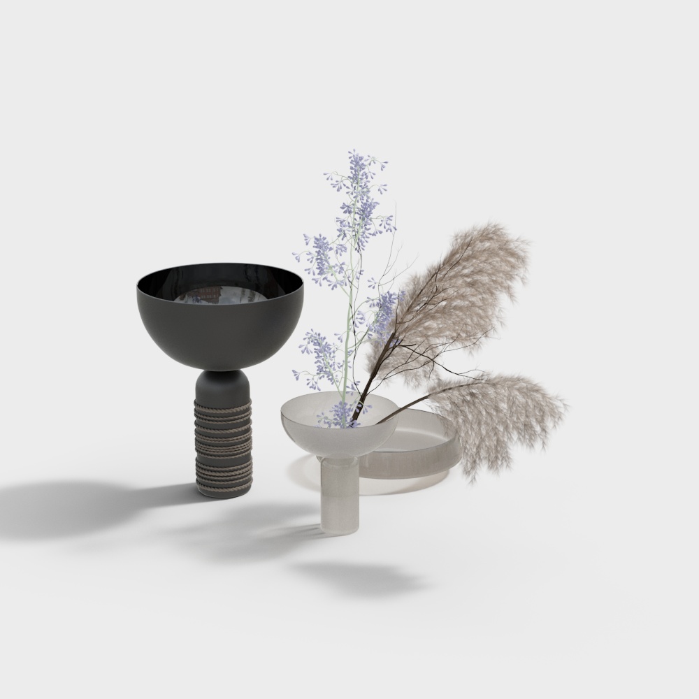 Vase de fleurs sèches nordique