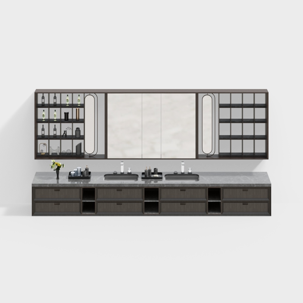 Kabinet westafel washtafle wastafel kamar mandi double basin modern