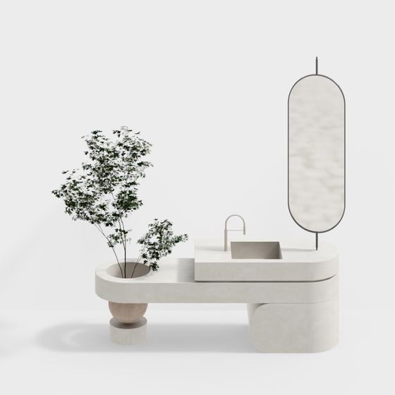 Minimalist Bathroom Cabinet 3D model