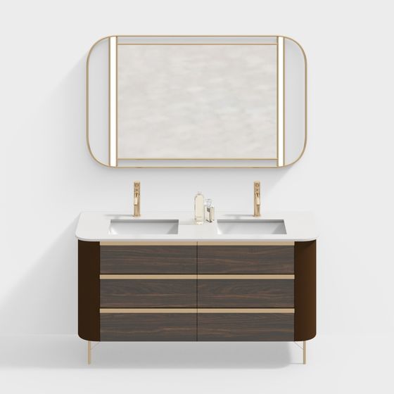 Elegant Low-Poly Bathroom Vanity 3D Model