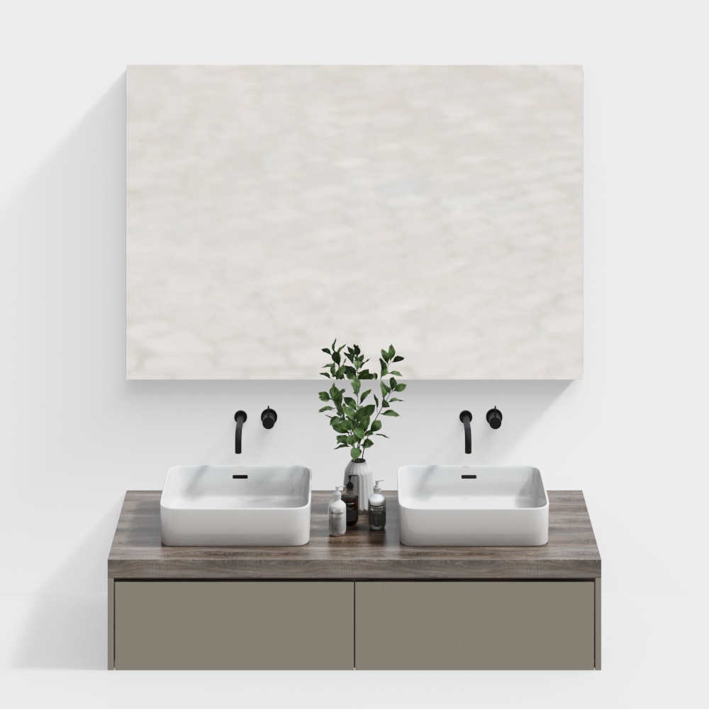 Kabinet westafel washtafle wastafel kamar mandi double basin modern