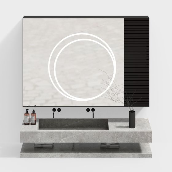 Modern Minimalist Bathroom Vanity 3D model