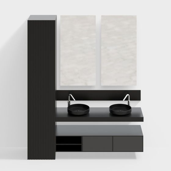 Elegant Modern Bathroom Vanity 3D model