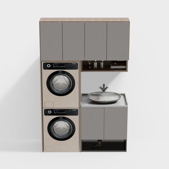 Compact Laundry Room 3D model