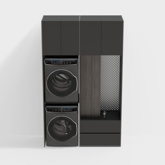 Low-Poly Washing Machine Cabinet 3D Model