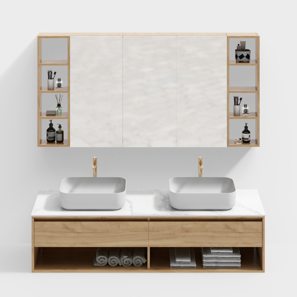Muebles de baño modernos con doble lavabo