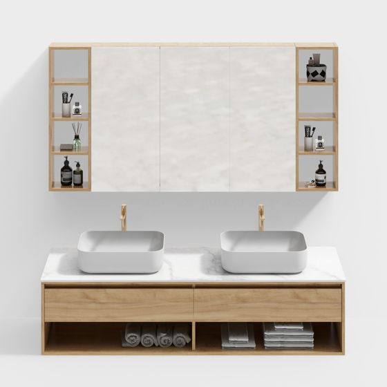 Muebles de baño modernos con doble lavabo