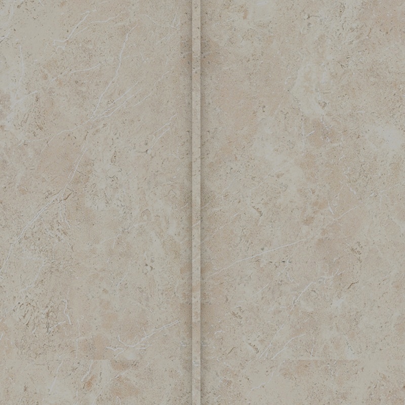 Beige marble tiles with white veins and rough texture placed side by side on white background