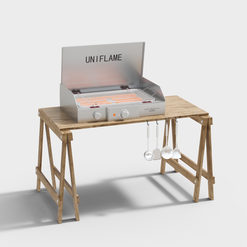 Tavolo barbecue da campeggio per glamping