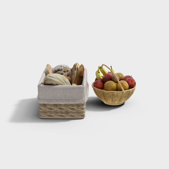 Rustic Basket Collection 3D Model