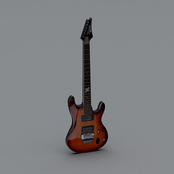 Sunburst Electric Guitar 3D model