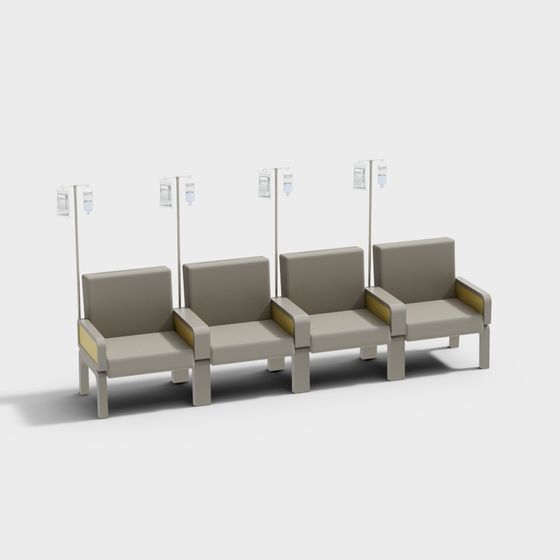 Stylish Waiting Chair 3D model for Healthcare Spaces