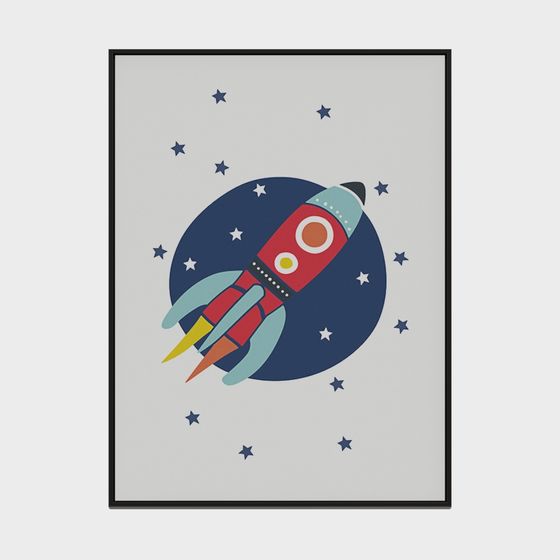 Vibrant Rocket Ship 3D model for Creative Projects