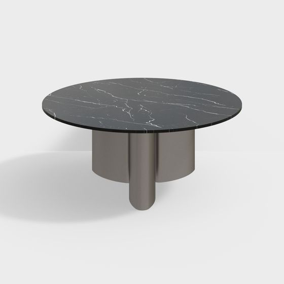 Unique Low-Poly Round Table 3D model Design