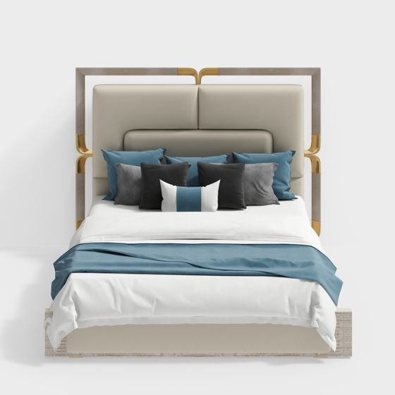 Urban Elegance Bed 3D model for Stylish Interiors