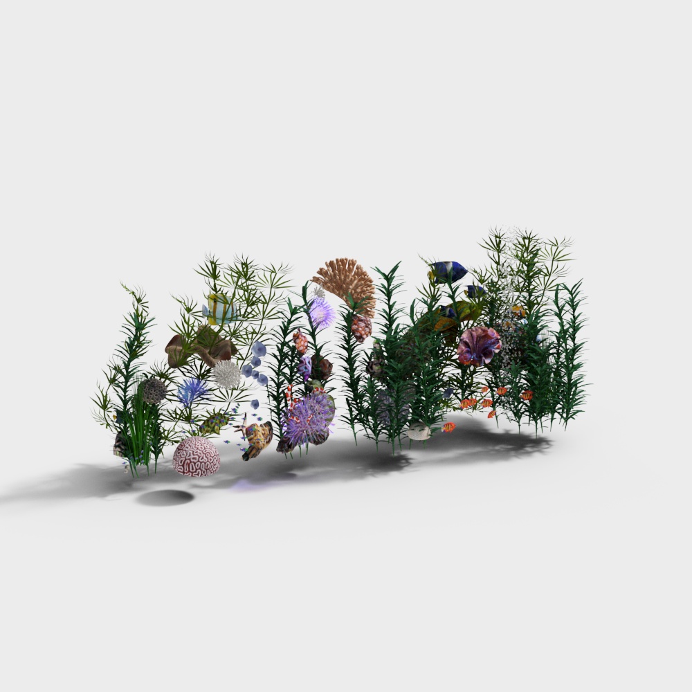 Modern fish tank flora and fauna