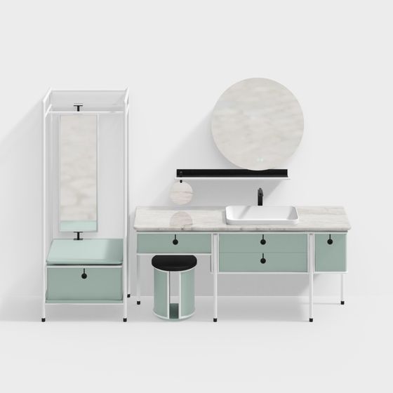 Modern Minimalist Bathroom Furniture 3D model