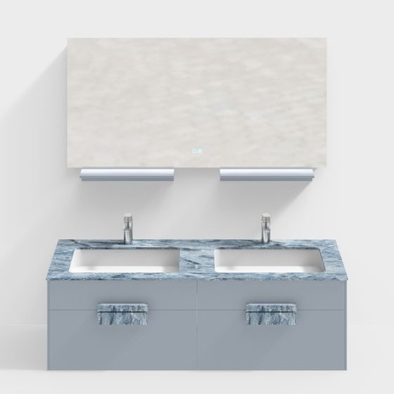 Dual Sink Bathroom Vanity 3D model