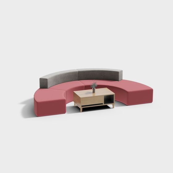 Stylish Low-Poly Sofa 3D Model