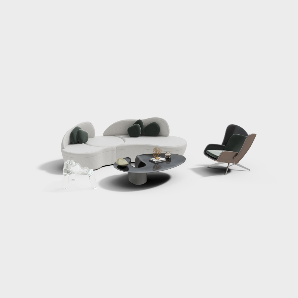 Combinaison de canapé de réception de salon de beauté moderne