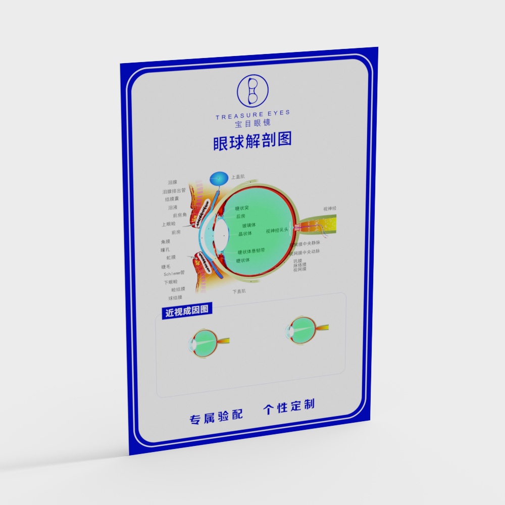 Modern ophthalmology clinic hanging picture frame