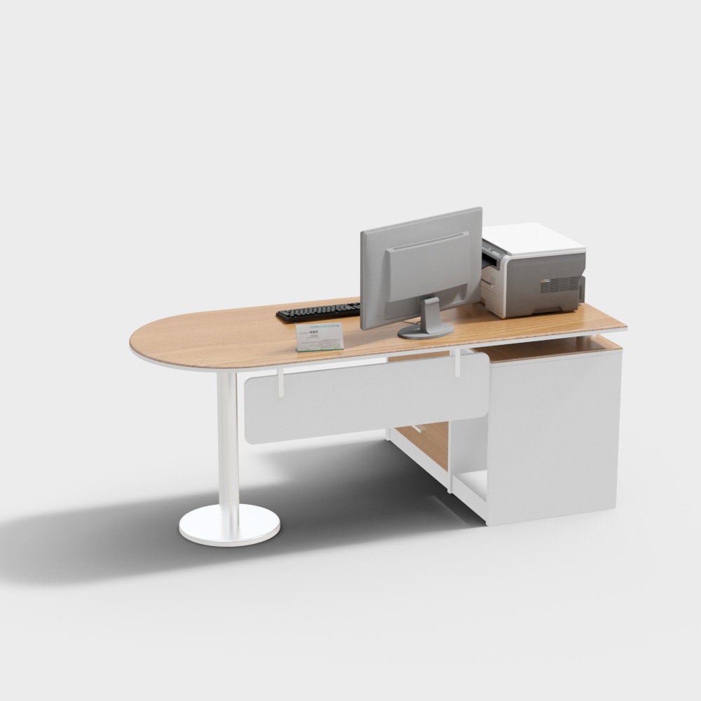 Sleek Low-Poly Office Desk 3D model