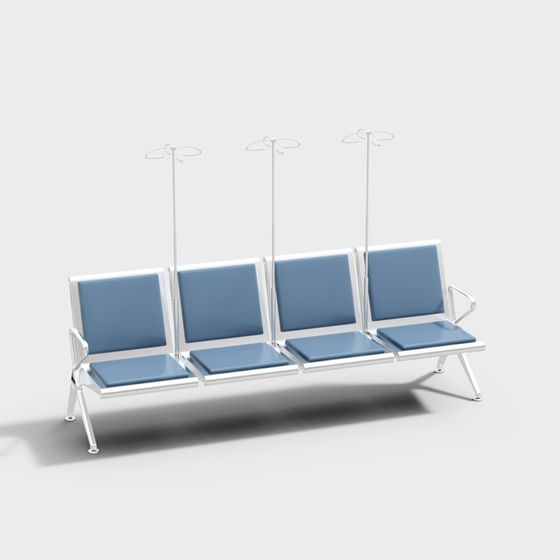 Elegant Airport Waiting Chair 3D model