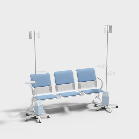 Minimalist Waiting Chair 3D Model for Medical Environments