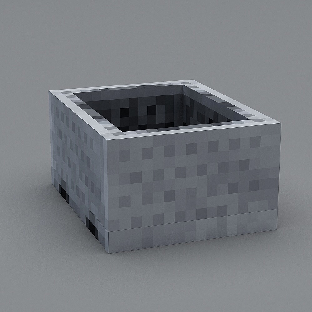 Low Poly Minecraft Well 3D model