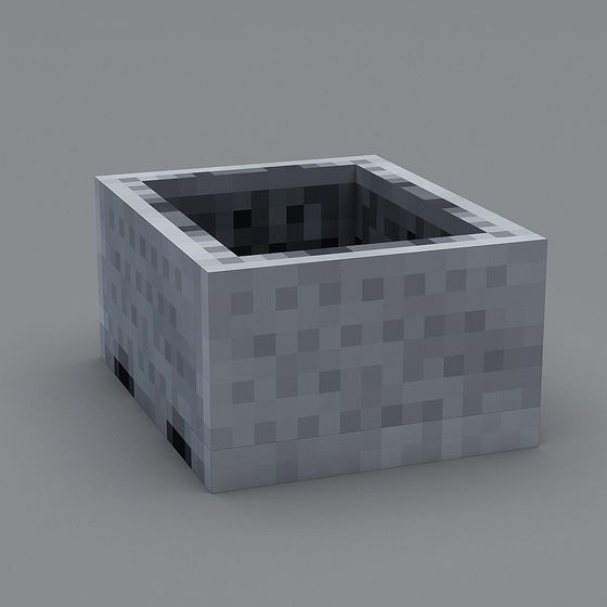Low Poly Minecraft Well 3D model