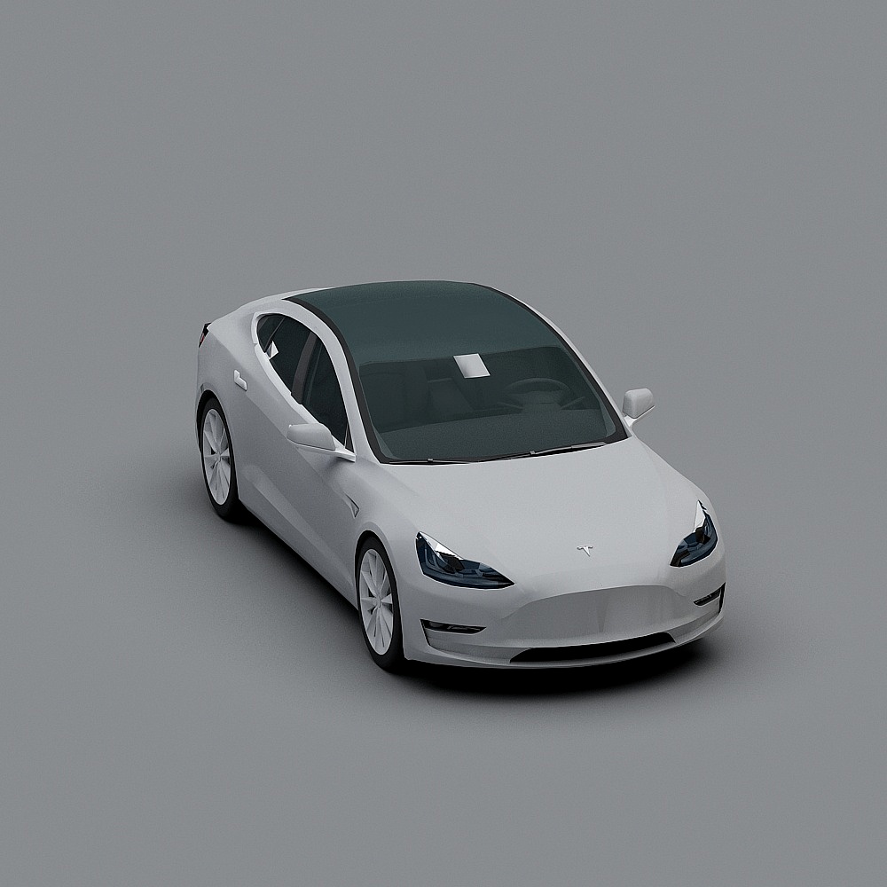 Tesla Model Y Low-Poly 3D Model Design