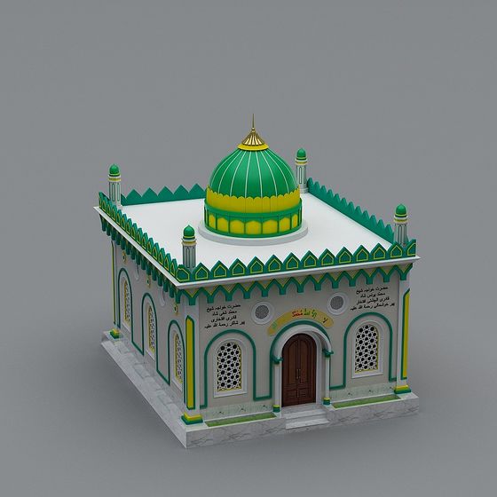 Oriental-Inspired Mosque 3D Model