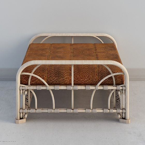 Stylish Vintage Rattan Chair 3D model for Various Spaces