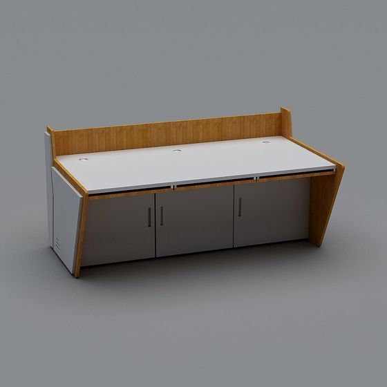 Stylish Dual Workspace 3D model for Modern Offices