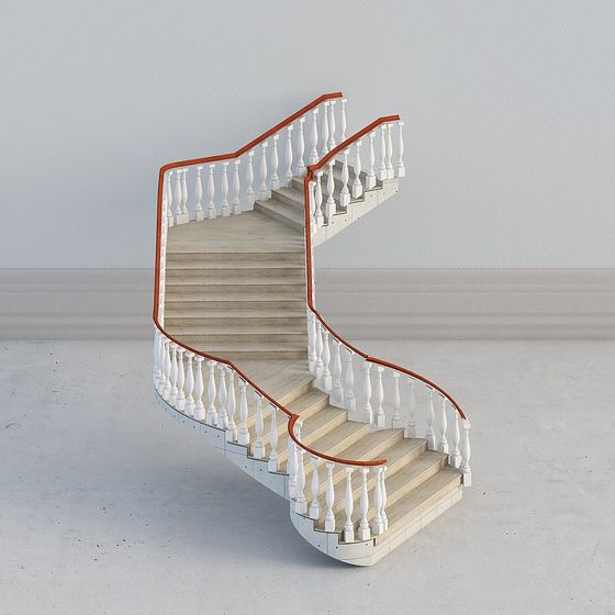Stylish Spiral Staircase 3D model for Creative Projects