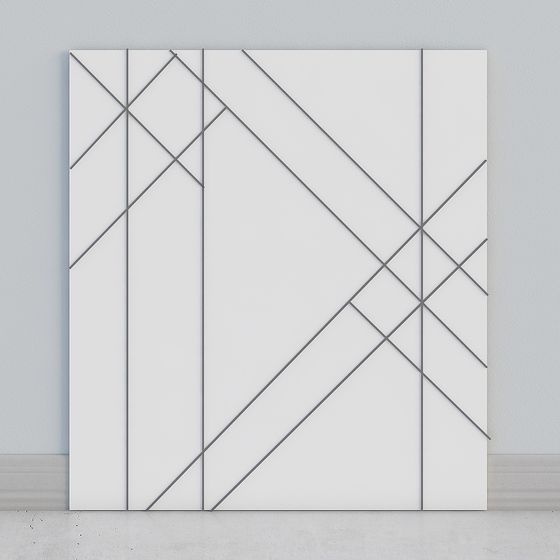 Geometric Line Screen 3D model for Creative Spaces