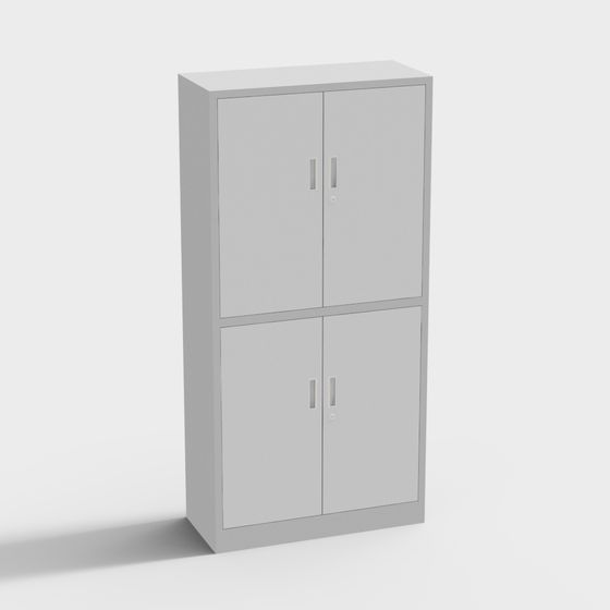 Sleek Low-Polygon Storage Cabinet 3D model