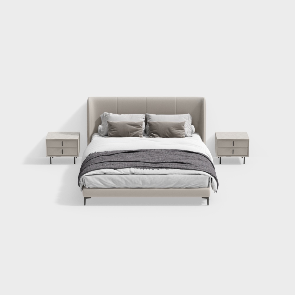 ZB-FY-710 bed + bedside table