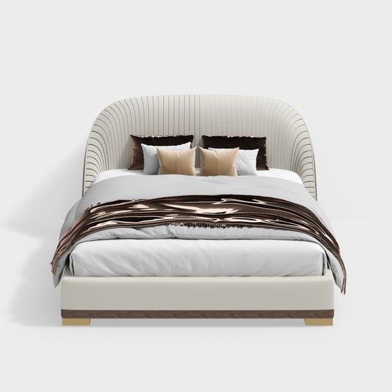 Curve Comfort Bed 3D model for Modern Interiors