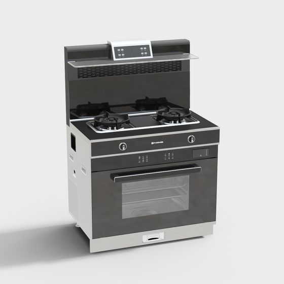 Sleek and Elegant Gas Stove 3D model for Modern Kitchens